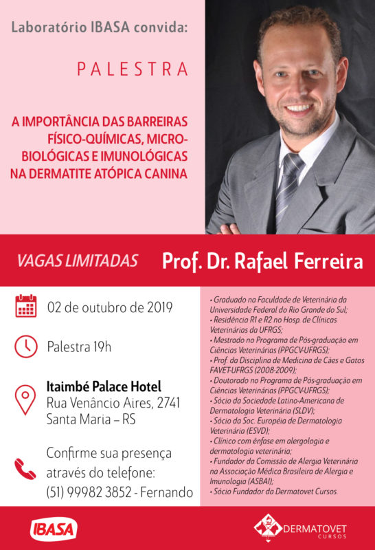 Palestra sobre dermatite atópica canina em Santa Maria/RS